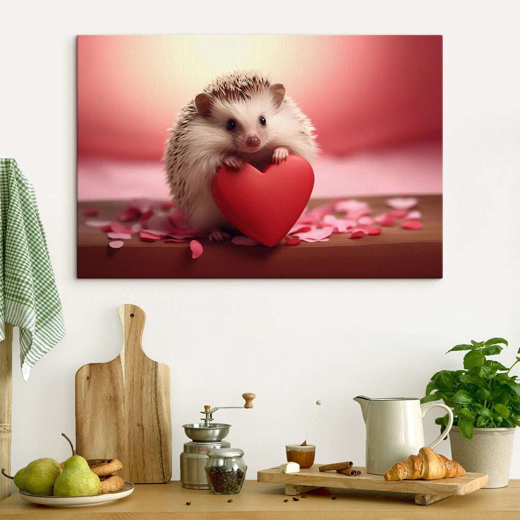 Hedgehog holding a heart