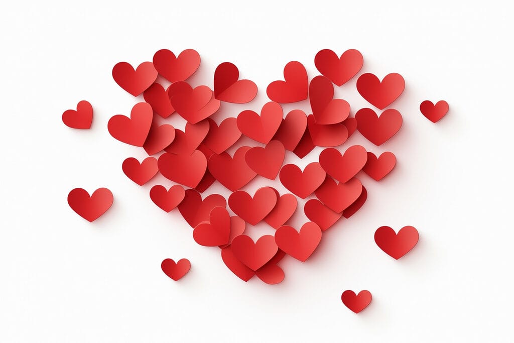 Heart shaped red paper hearts Heart shaped red paper hearts