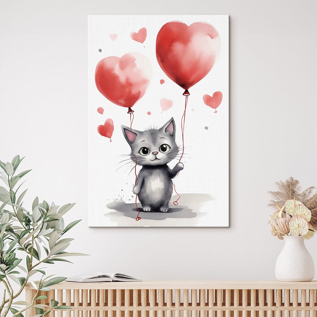 Cat holding balloons Cat holding balloons