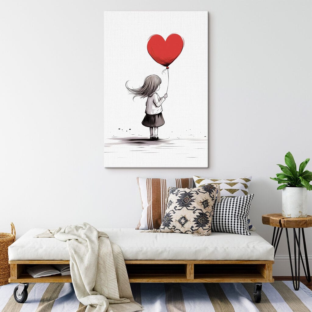 Girl holding a heart shaped balloon Girl holding a heart shaped balloon