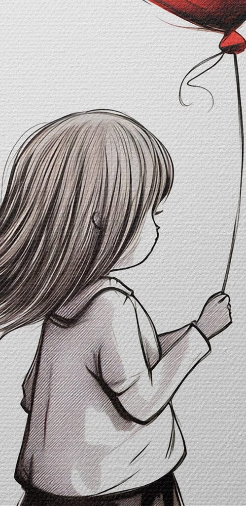 Girl holding a heart shaped balloon Girl holding a heart shaped balloon