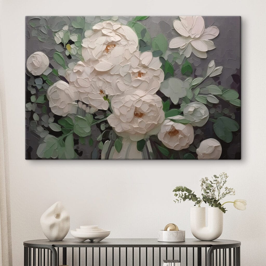 Painting of white flowers Painting of white flowers