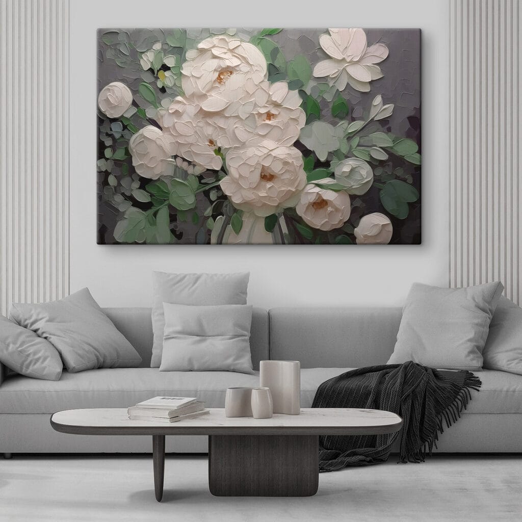 Painting of white flowers Painting of white flowers