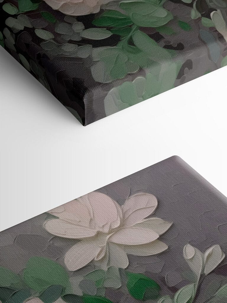 Painting of white flowers Painting of white flowers