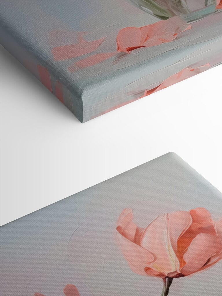 Vase of pink flowers