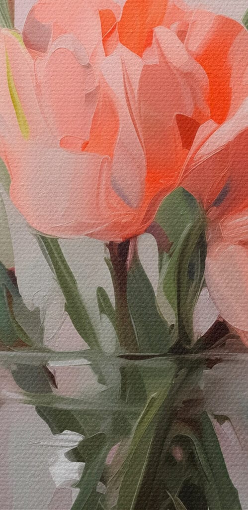 Vase of pink flowers