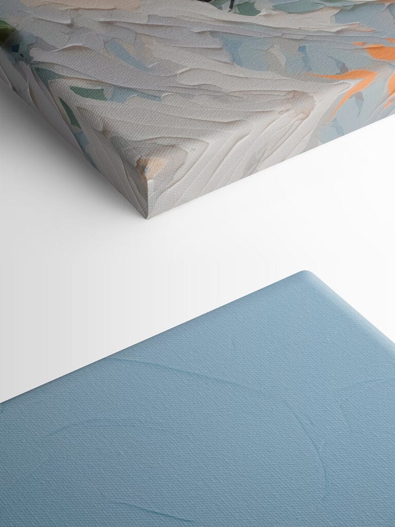 Painting of a beach and trees