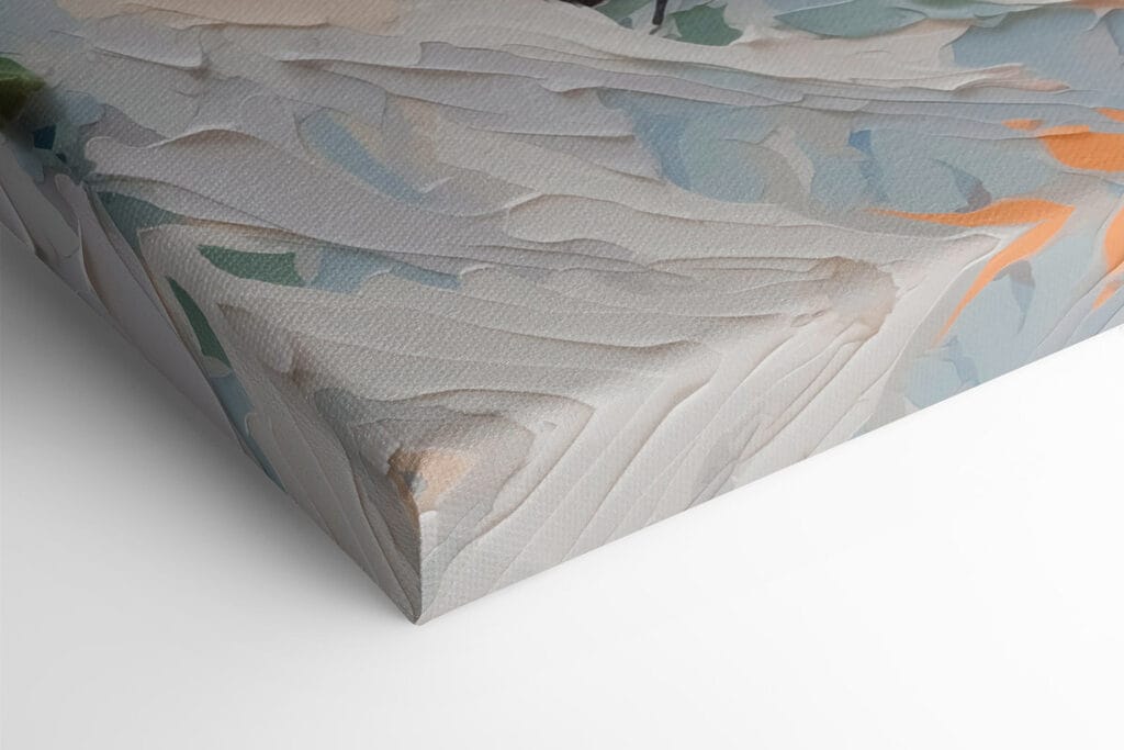 Painting of a beach and trees