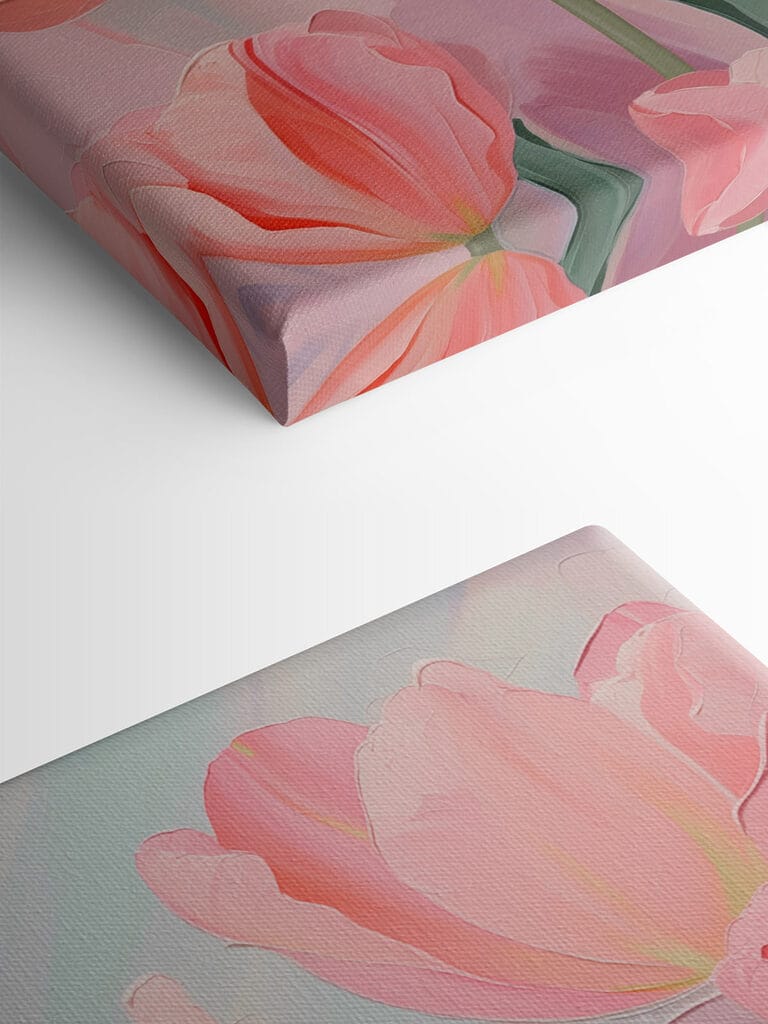 Soft pink tulips in bloom