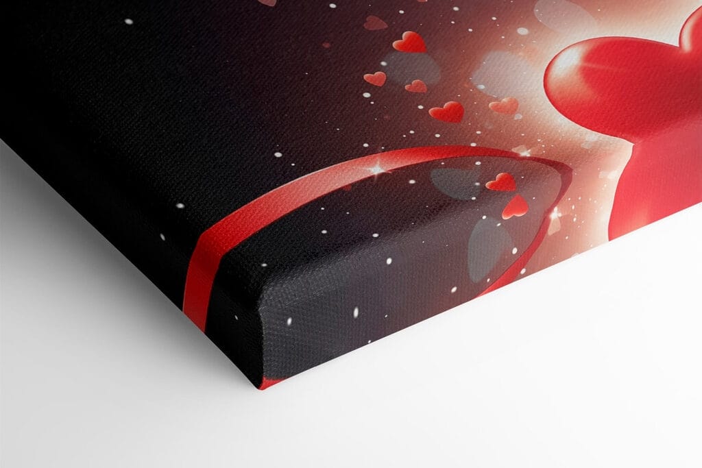 Two hearts with red ribbons and lights Two hearts with red ribbons and lights