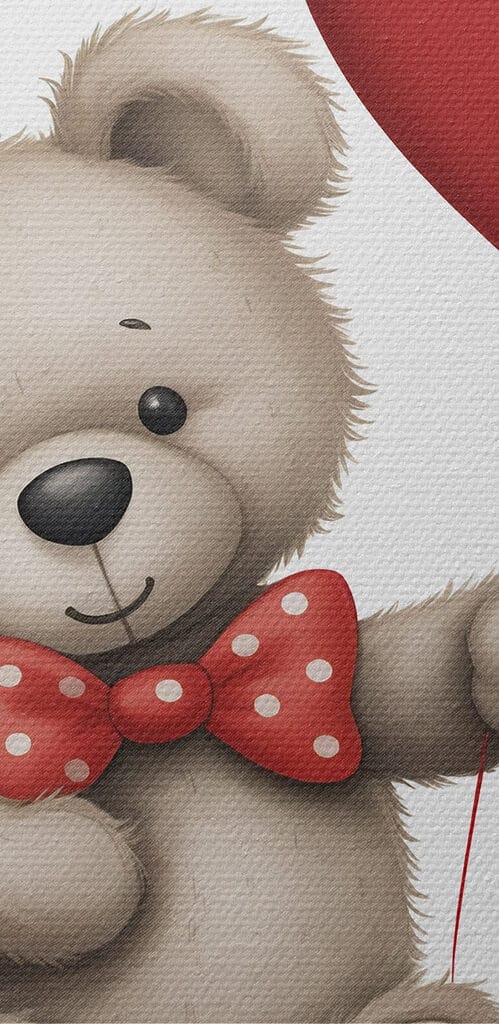 Teddy bear holding a heart shaped balloon Teddy bear holding a heart shaped balloon