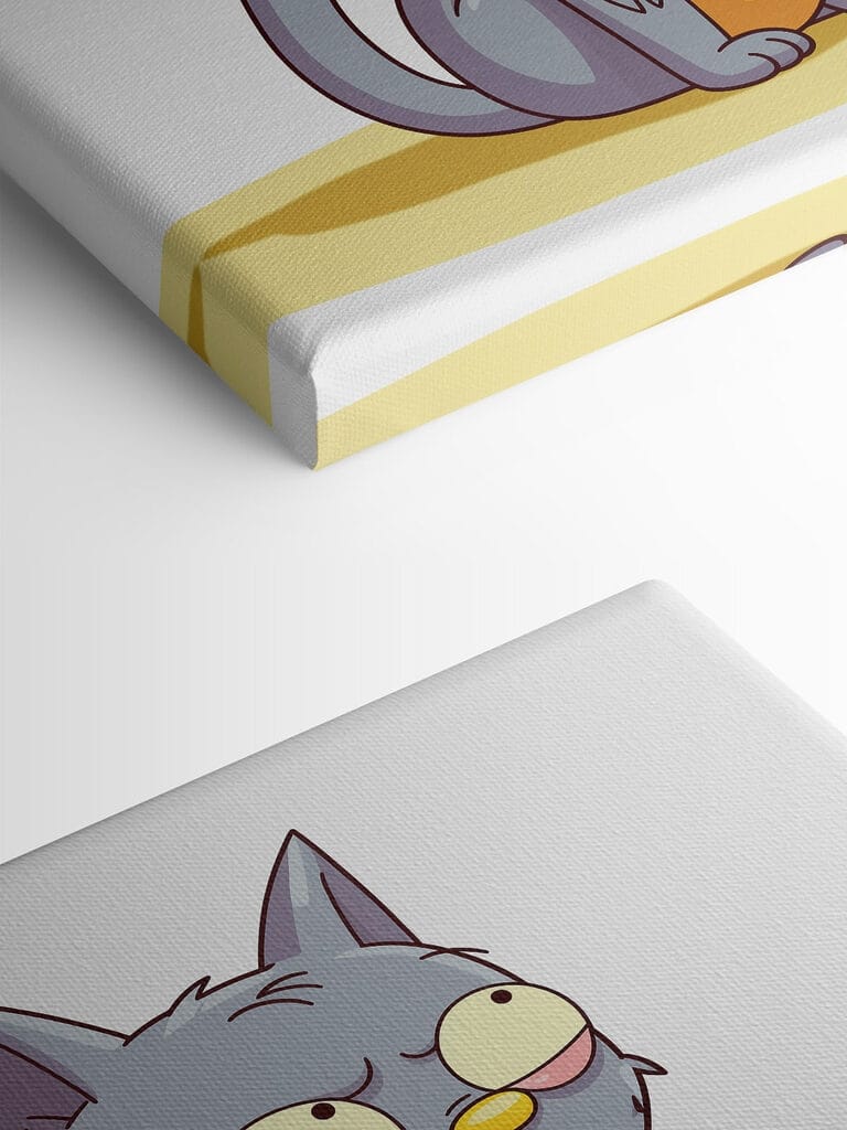 Cartoon of a cat looking at a heart Cartoon of a cat looking at a heart