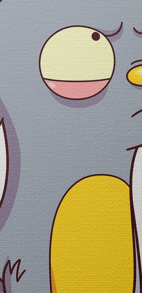 Cartoon of a cat looking at a heart Cartoon of a cat looking at a heart