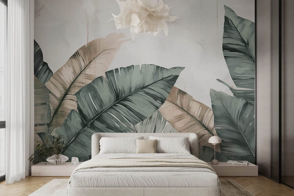 Serene leaves in soft pastel tones