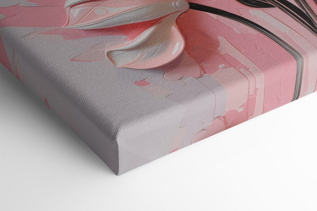 White flowers on a pink background