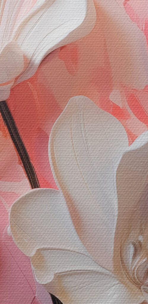 White flowers on a pink background