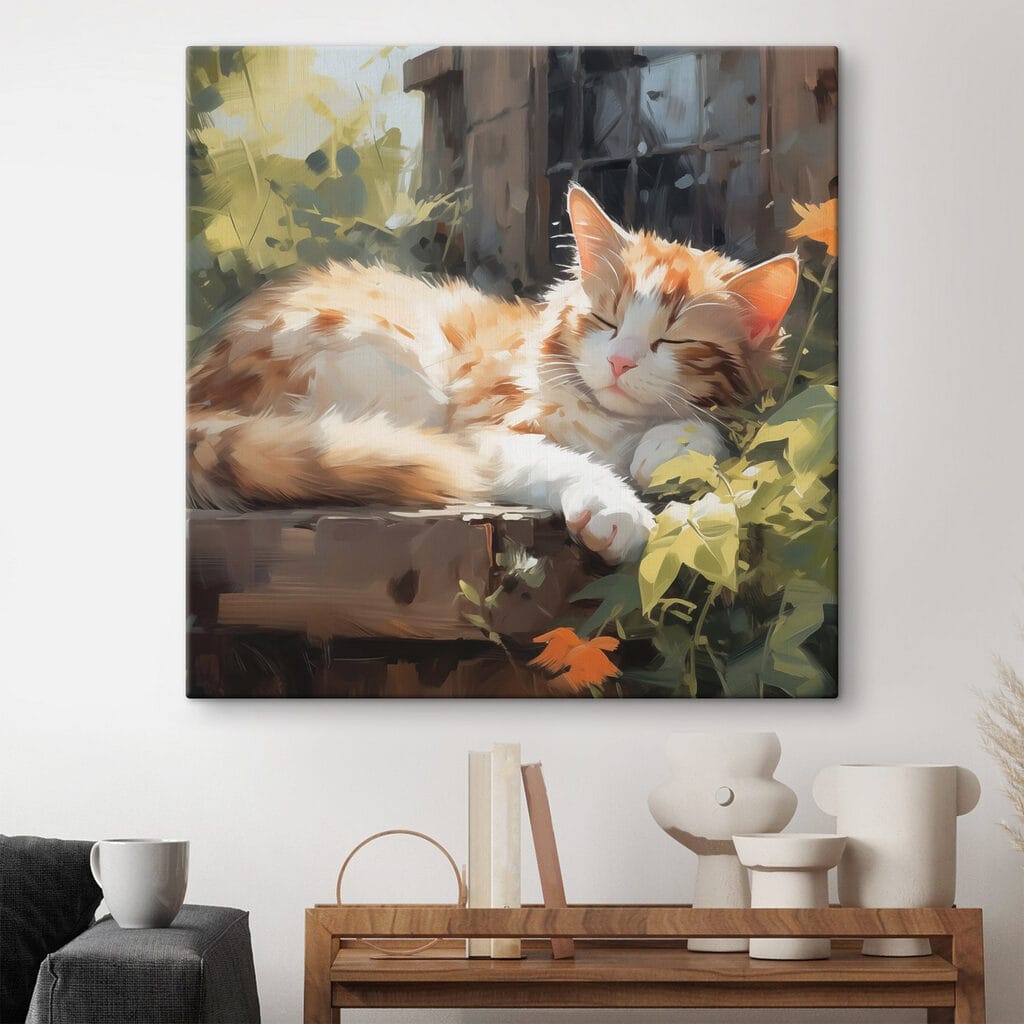 Cat lying on a ledge