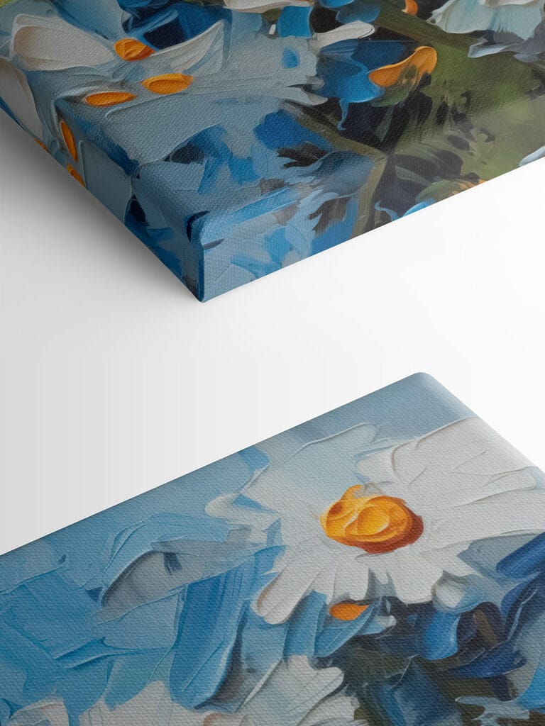 Bright daisies against a blue backdrop Bright daisies against a blue backdrop