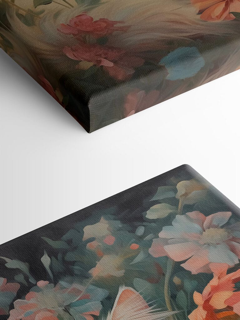 White cat in a flower garden White cat in a flower garden