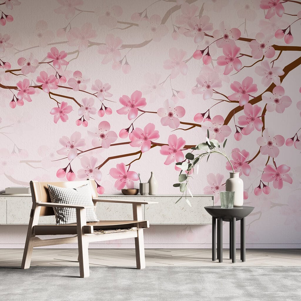 Pink flowers on a branch Pink flowers on a branch