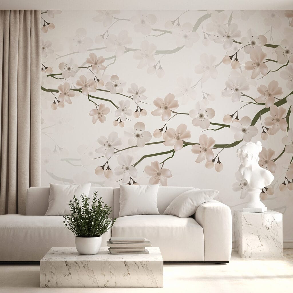 White flowers on a branch White flowers on a branch