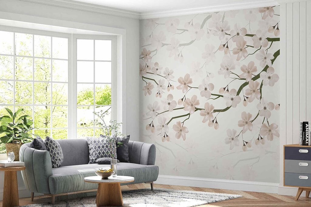 White flowers on a branch White flowers on a branch