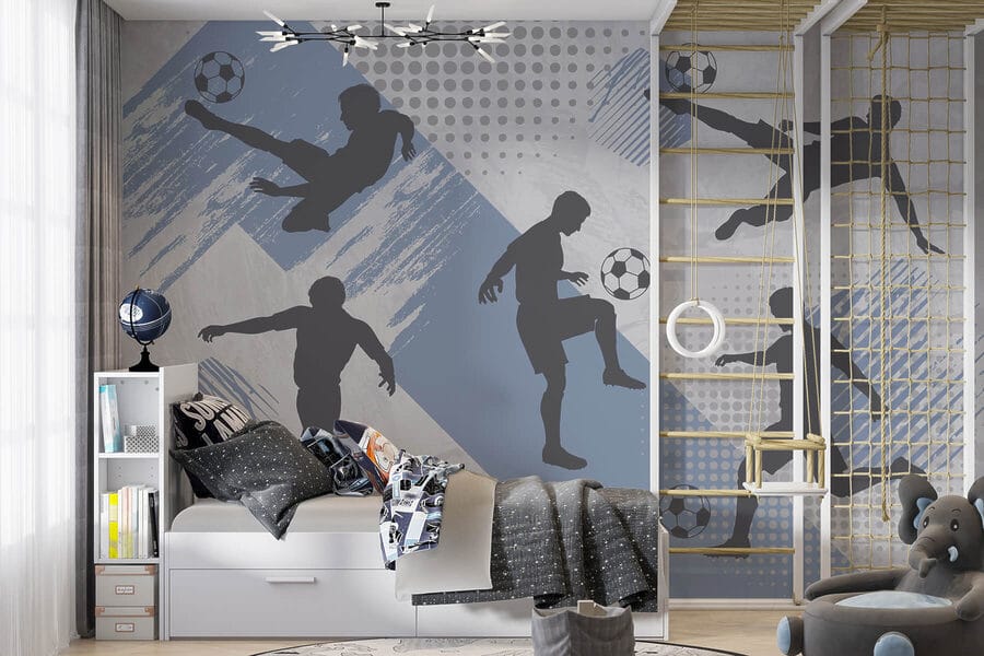 Skupina mužov hrajúcich futbal