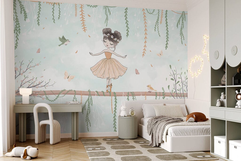 Cartoon of a girl on a branch Cartoon of a girl on a branch