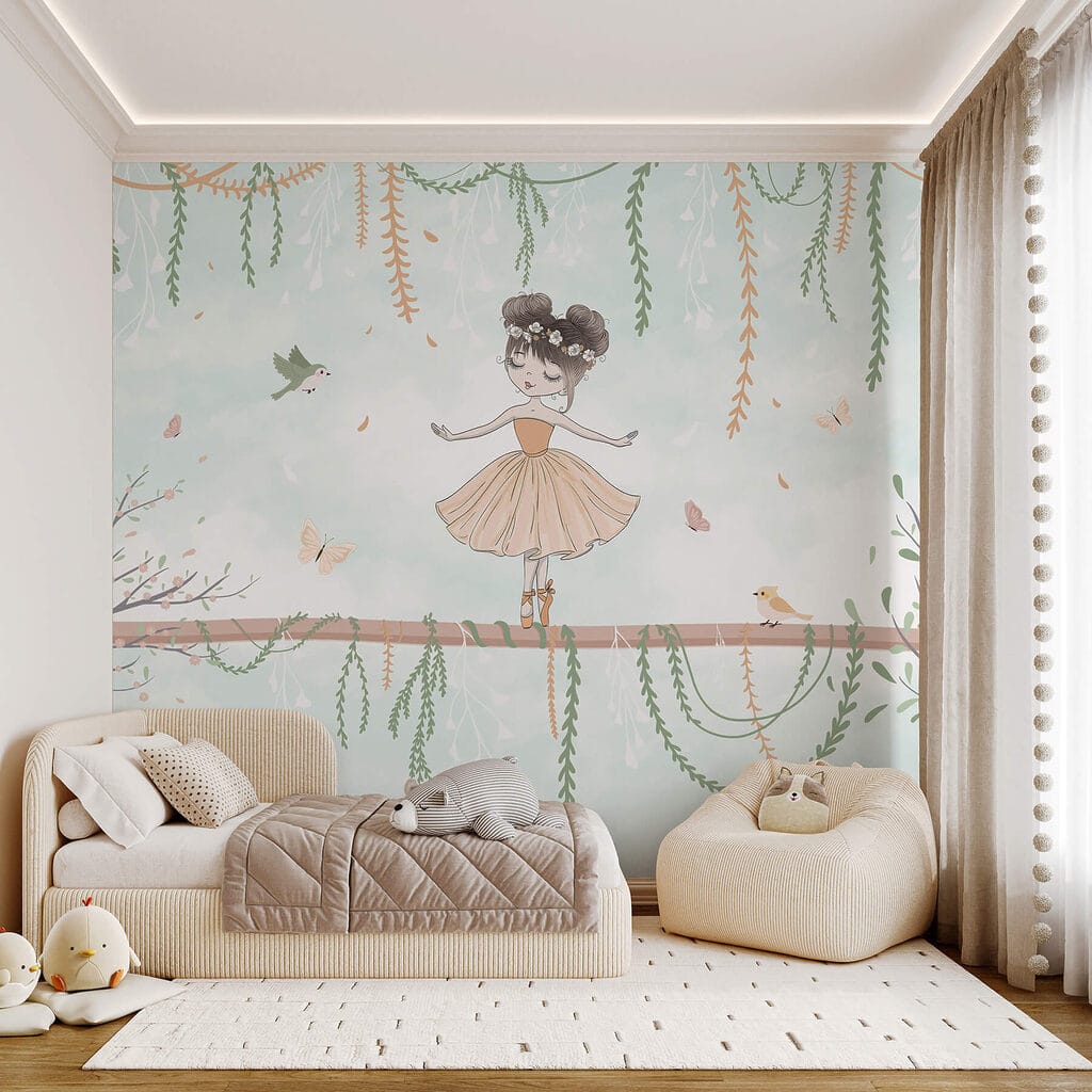 Cartoon of a girl on a branch Cartoon of a girl on a branch