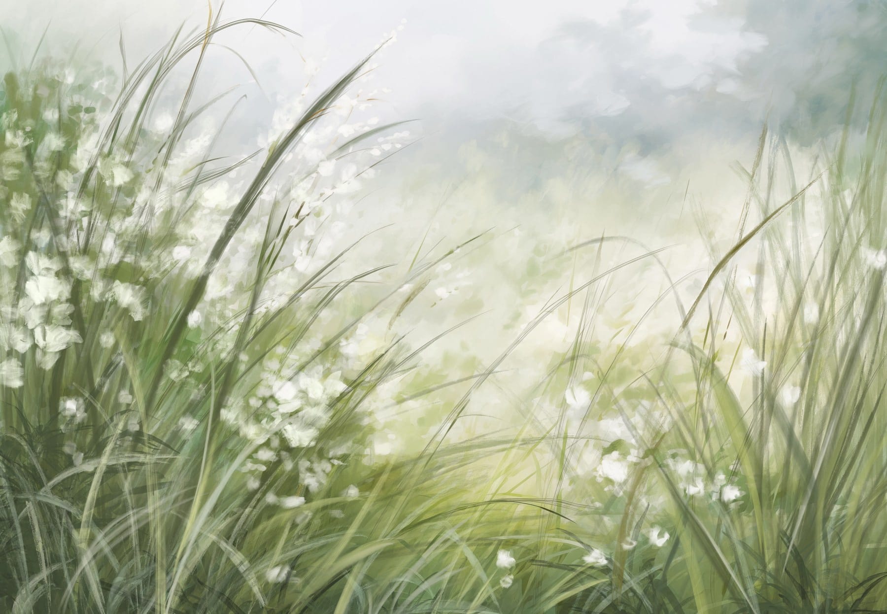 Painting of a field of grass