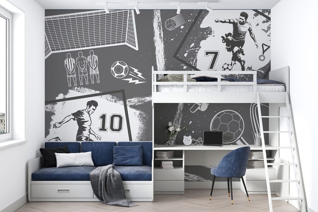 Soccer Action in Monochrome Style Soccer Action in Monochrome Style