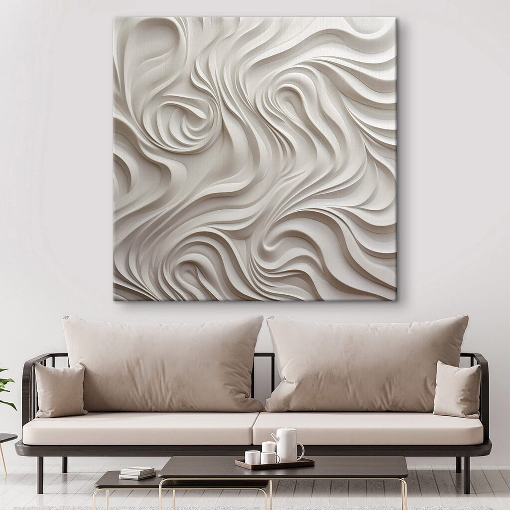 White wall with wavy lines