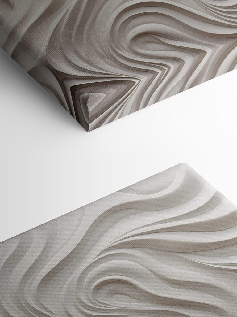 White wall with wavy lines