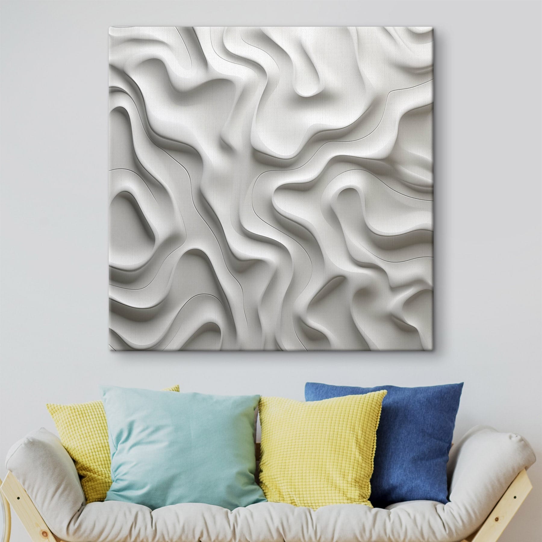 White surface with wavy lines