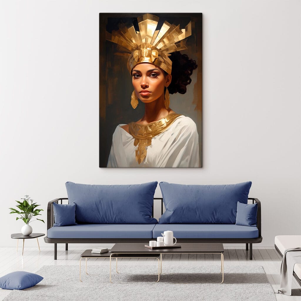 Regal elegance adorned with ancient attire