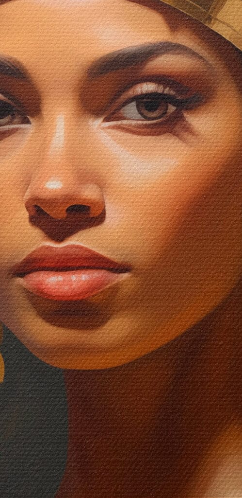 Regal elegance adorned with ancient attire