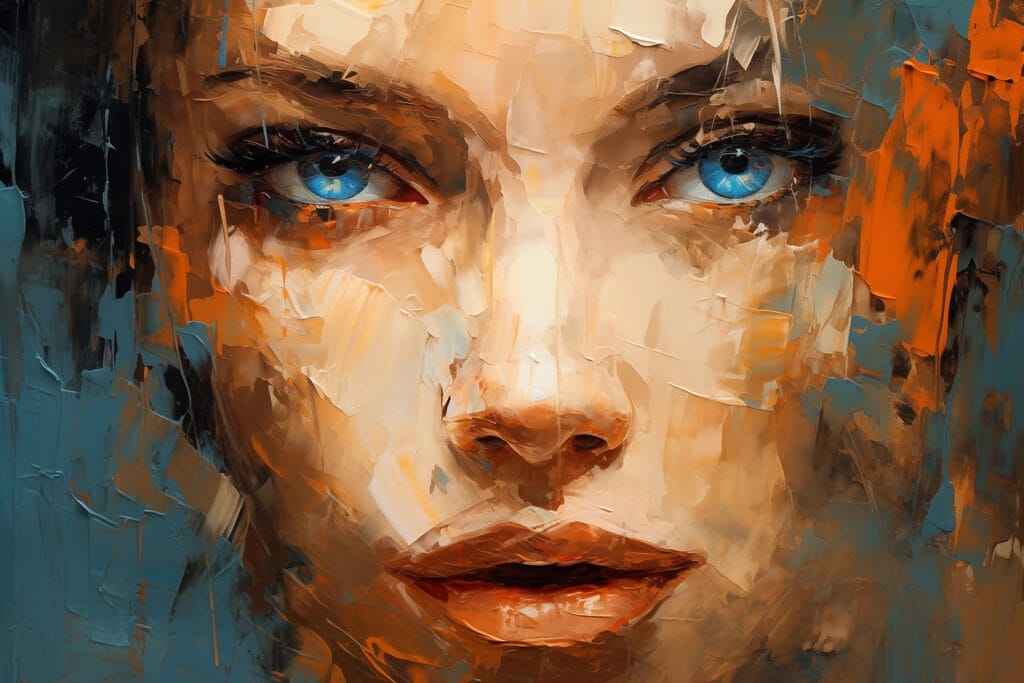 Painting of a woman's face