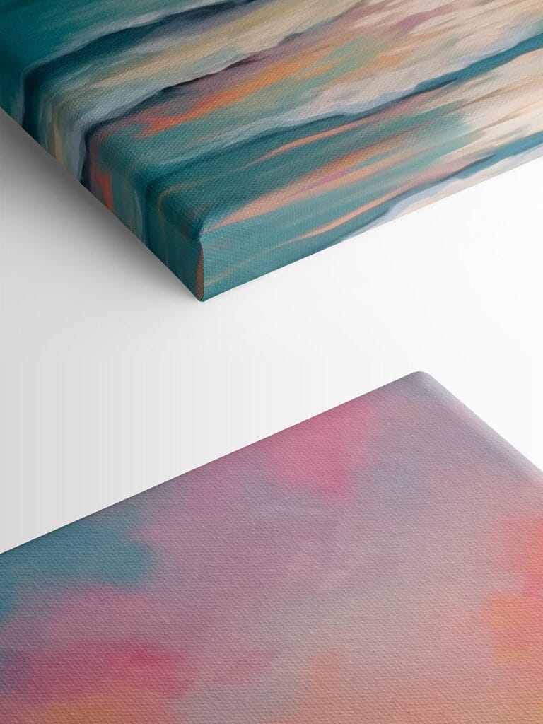 Painting of a sunset over the ocean Painting of a sunset over the ocean