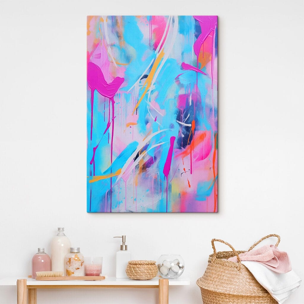 Painting of pink and blue paint