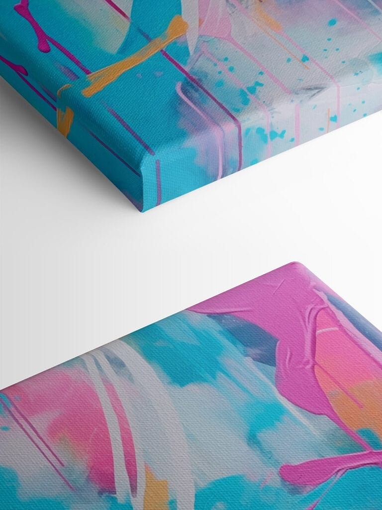 Painting of pink and blue paint