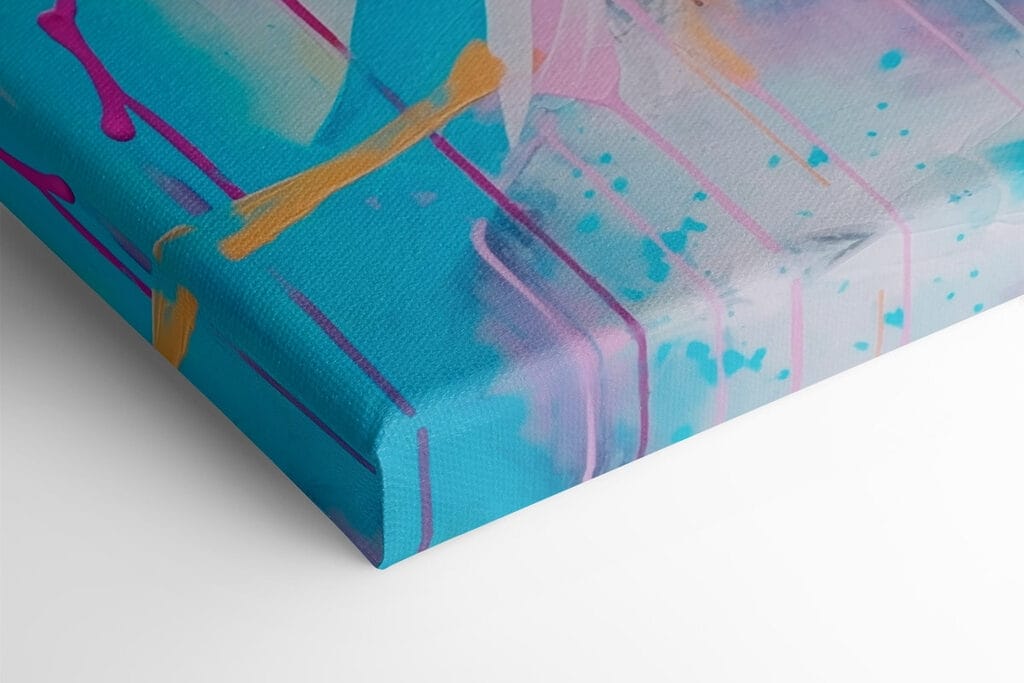 Painting of pink and blue paint