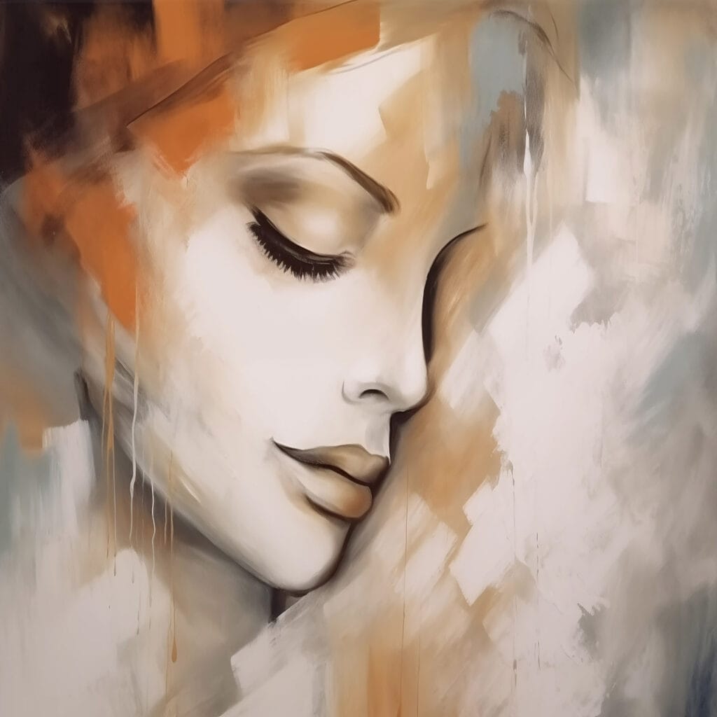 Painting of a woman's face