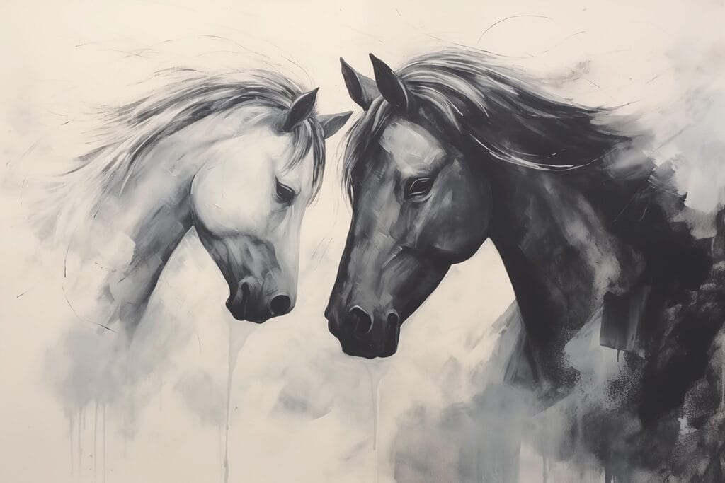 Painting of two horses Painting of two horses
