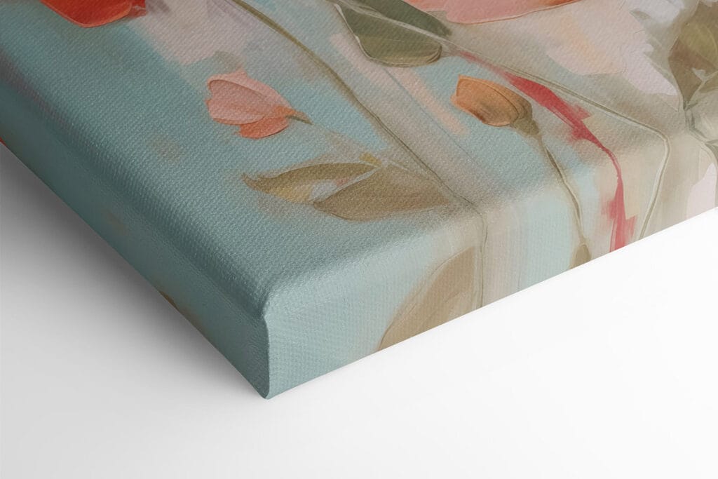 Painting of flowers on a white surface