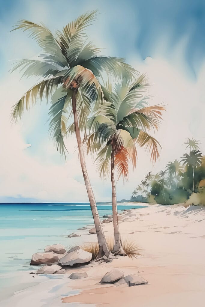 Palm trees on a beach