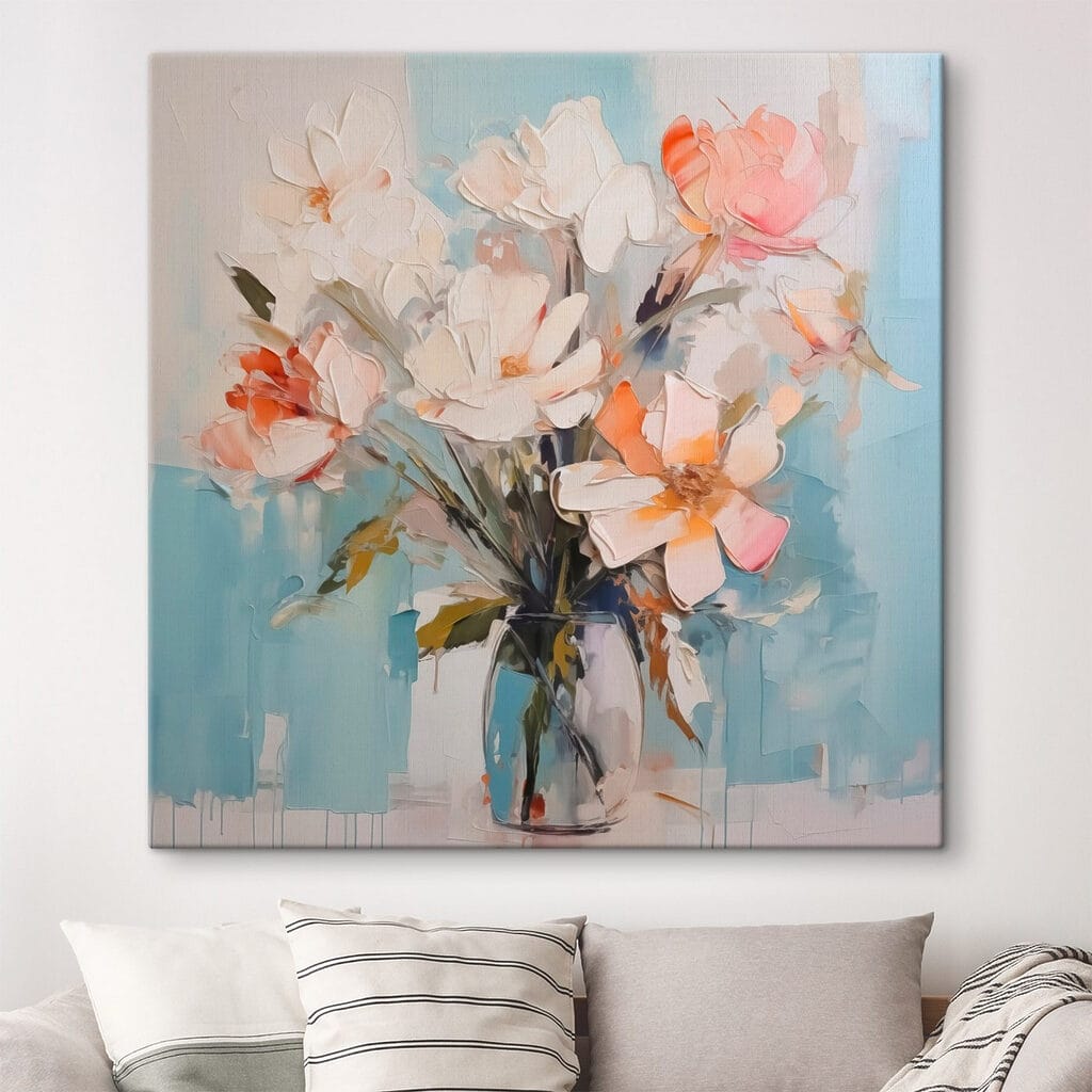 Painting of flowers in a vase