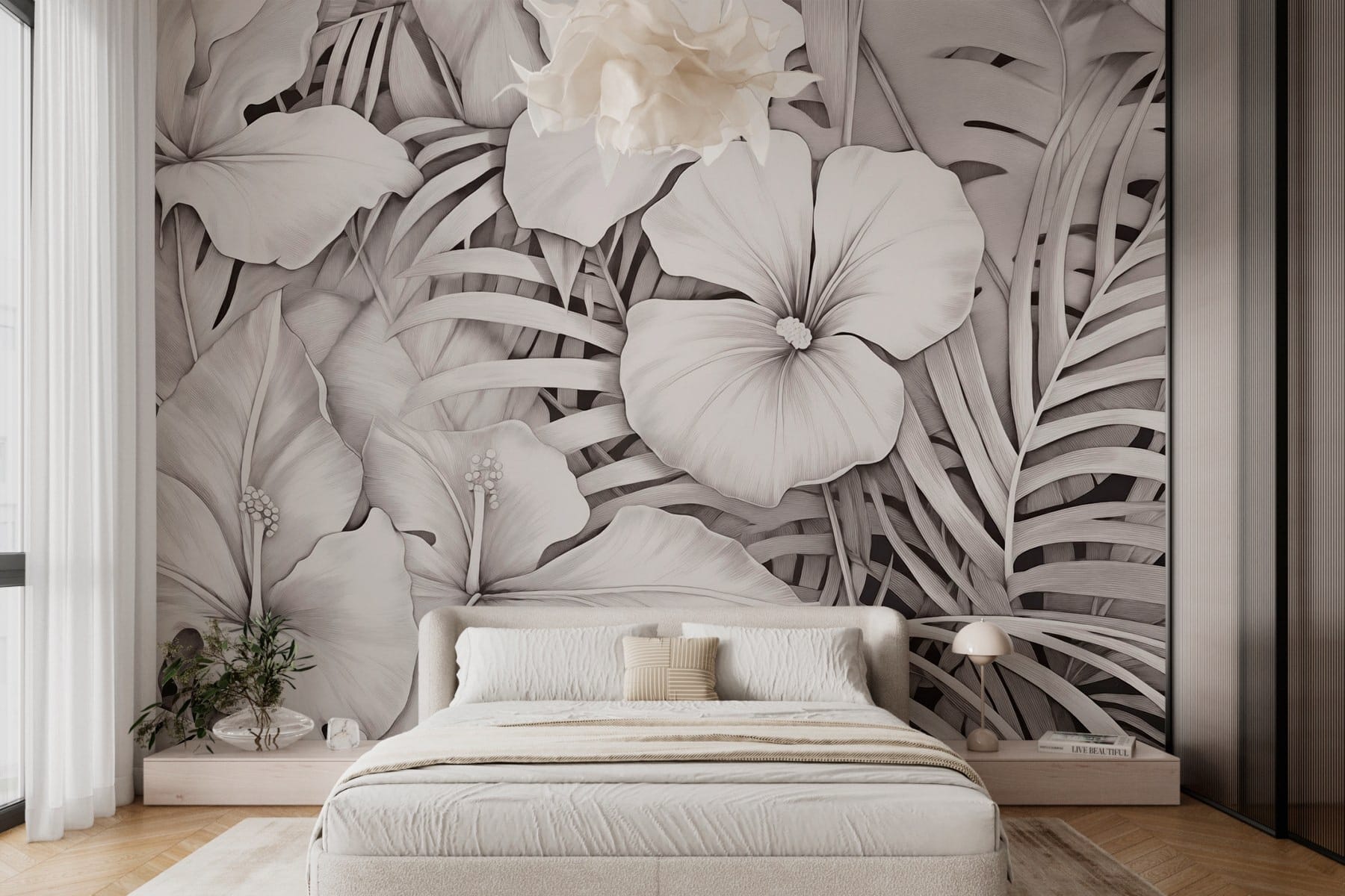 Floral patterns in monochrome tones Floral patterns in monochrome tones