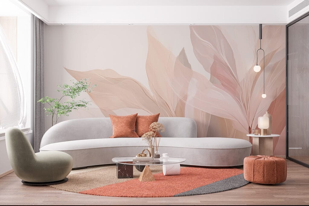 Dreamy pastel leaf compositions