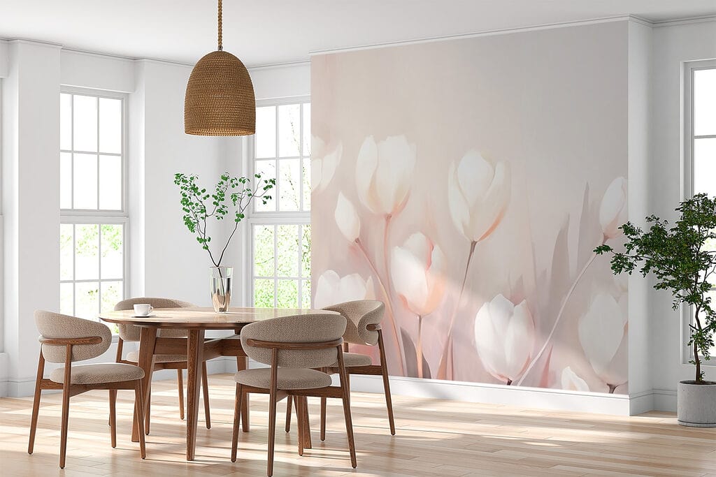 Painting of white flowers Painting of white flowers