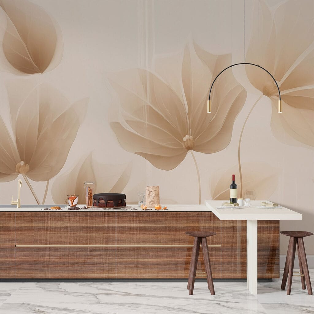 Delicate leaves in soft hues